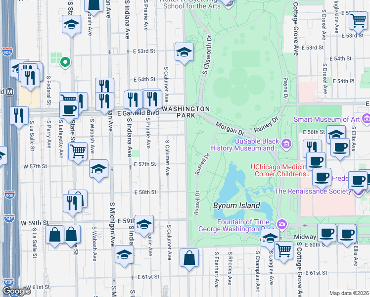 map of restaurants, bars, coffee shops, grocery stores, and more near in Chicago