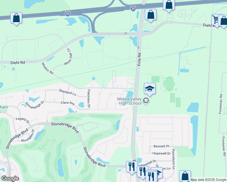 map of restaurants, bars, coffee shops, grocery stores, and more near 1612 Jeanel Lane in Aurora