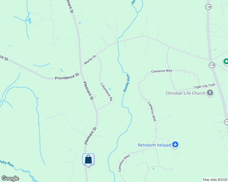 map of restaurants, bars, coffee shops, grocery stores, and more near 25 Columbine Road in Rehoboth