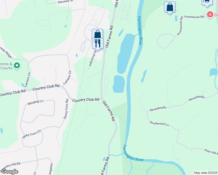 map of restaurants, bars, coffee shops, grocery stores, and more near 4 Whalers Walk in Avon