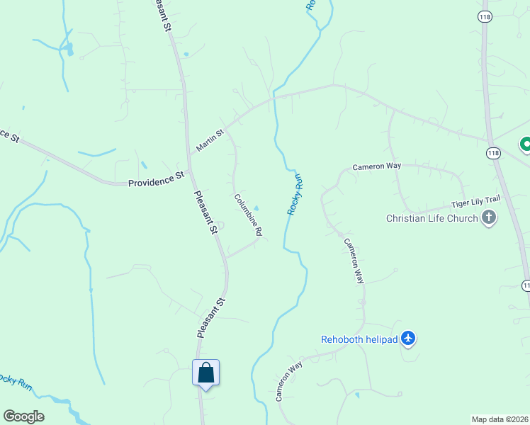 map of restaurants, bars, coffee shops, grocery stores, and more near 25 Columbine Road in Rehoboth