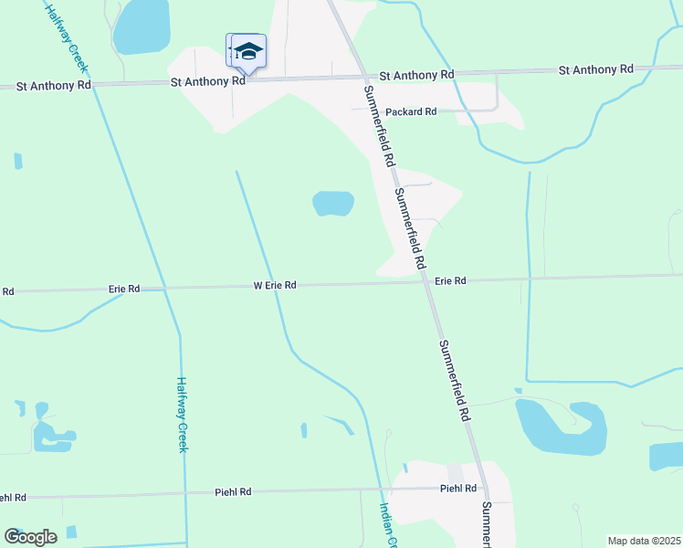 map of restaurants, bars, coffee shops, grocery stores, and more near 4338 Erie Road in Temperance