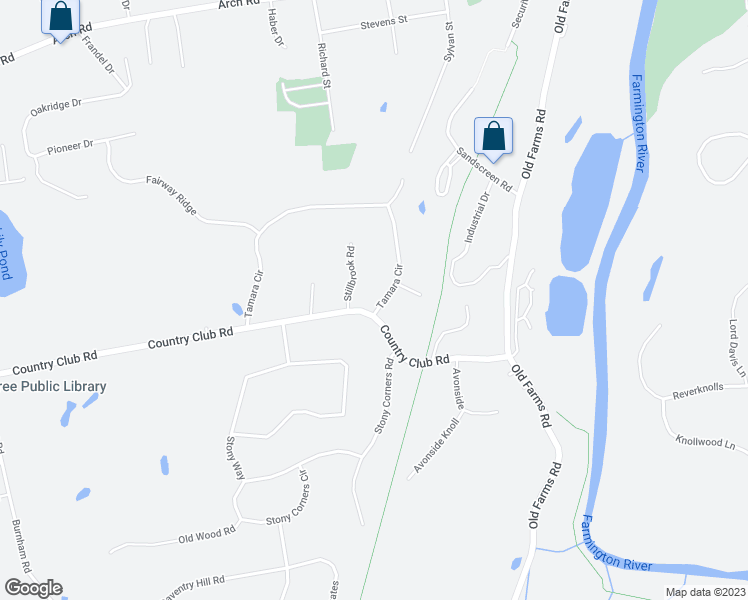 map of restaurants, bars, coffee shops, grocery stores, and more near 1 Tamara Circle in Avon