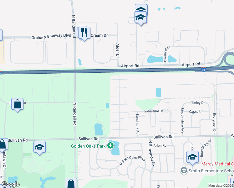 map of restaurants, bars, coffee shops, grocery stores, and more near 1528 Exposition Ave in Aurora