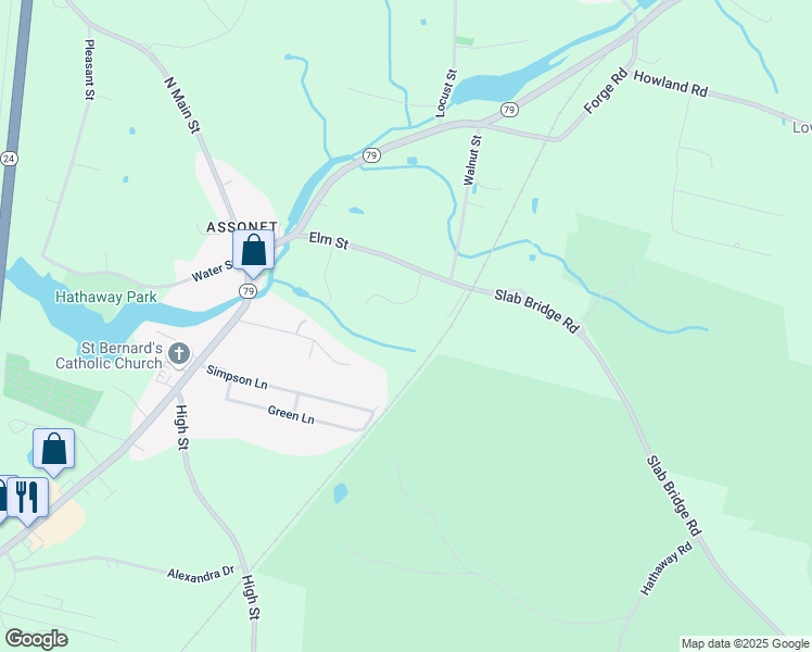 map of restaurants, bars, coffee shops, grocery stores, and more near 28 Elm Street in Freetown