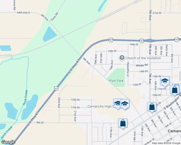 map of restaurants, bars, coffee shops, grocery stores, and more near 1811 9th Avenue in Camanche