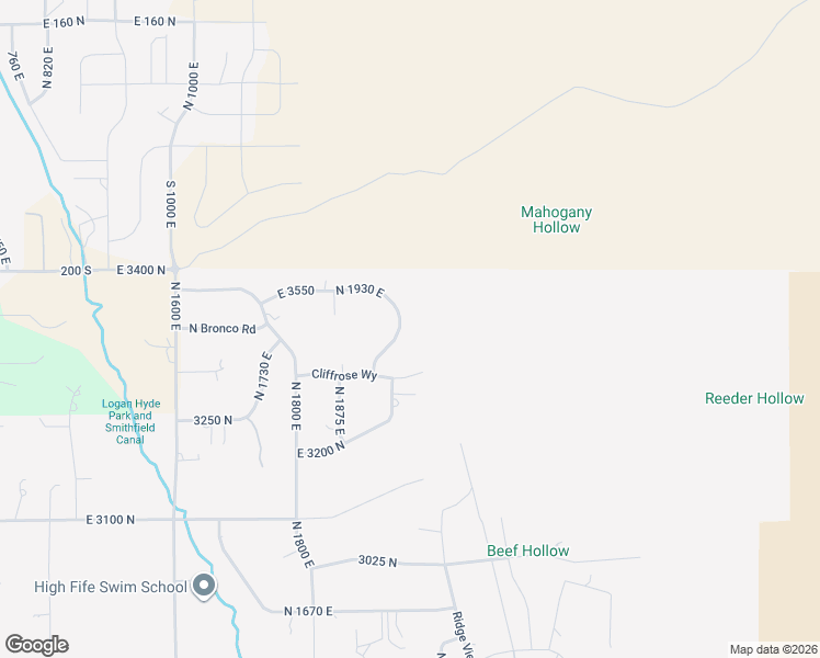 map of restaurants, bars, coffee shops, grocery stores, and more near 3450 North Sun Dancer Loop in North Logan