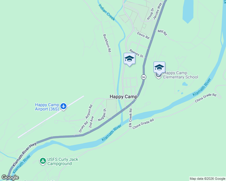 map of restaurants, bars, coffee shops, grocery stores, and more near 119 Buckhorn Road in Happy Camp