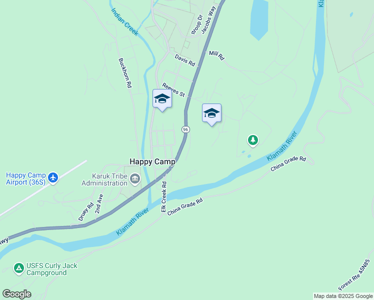 map of restaurants, bars, coffee shops, grocery stores, and more near 64034 Hillside Road in Happy Camp