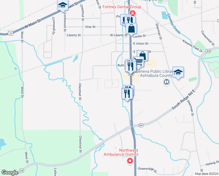 map of restaurants, bars, coffee shops, grocery stores, and more near 290 Nantucket Drive in Geneva