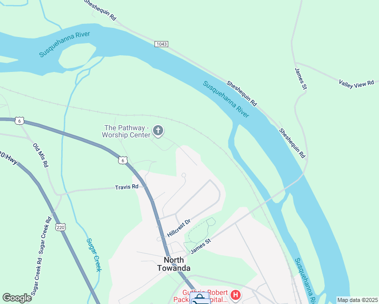 map of restaurants, bars, coffee shops, grocery stores, and more near 465 Church Hill Drive in Towanda