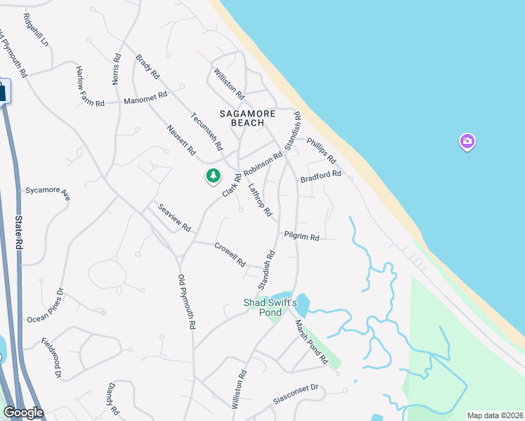 map of restaurants, bars, coffee shops, grocery stores, and more near 10 Carver Road in Bourne