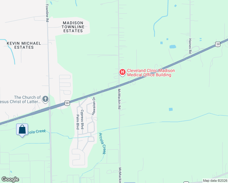 map of restaurants, bars, coffee shops, grocery stores, and more near 5477 North Ridge Road in Madison