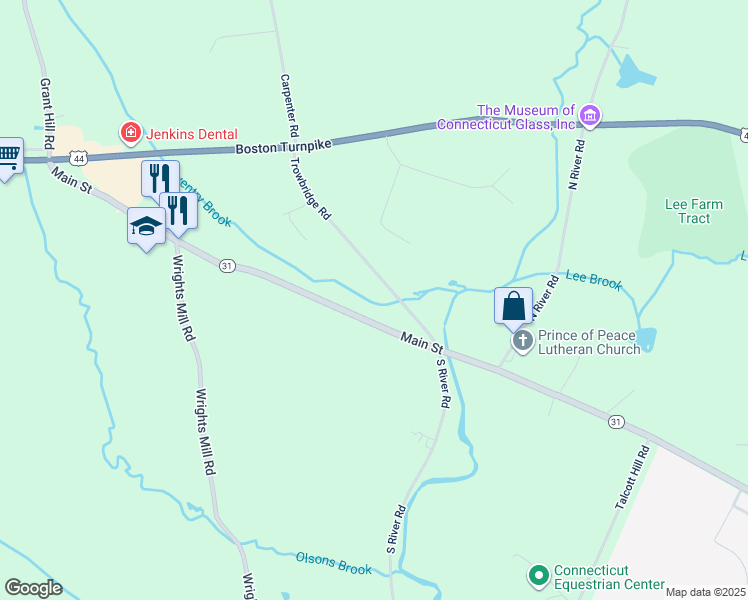 map of restaurants, bars, coffee shops, grocery stores, and more near 148 Trowbridge Road in Coventry