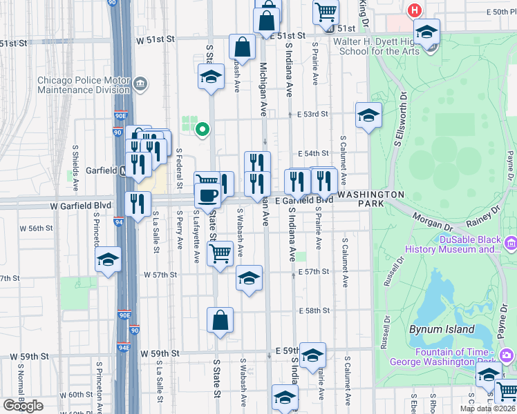 map of restaurants, bars, coffee shops, grocery stores, and more near in Chicago