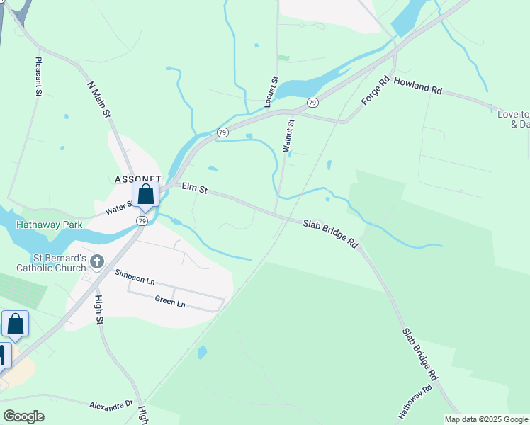 map of restaurants, bars, coffee shops, grocery stores, and more near 28 Elm Street in Freetown