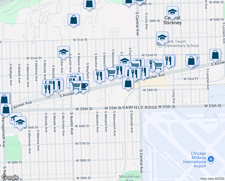 map of restaurants, bars, coffee shops, grocery stores, and more near in Chicago