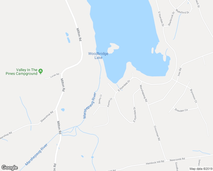 map of restaurants, bars, coffee shops, grocery stores, and more near 19 Wynnwood Court in Goshen