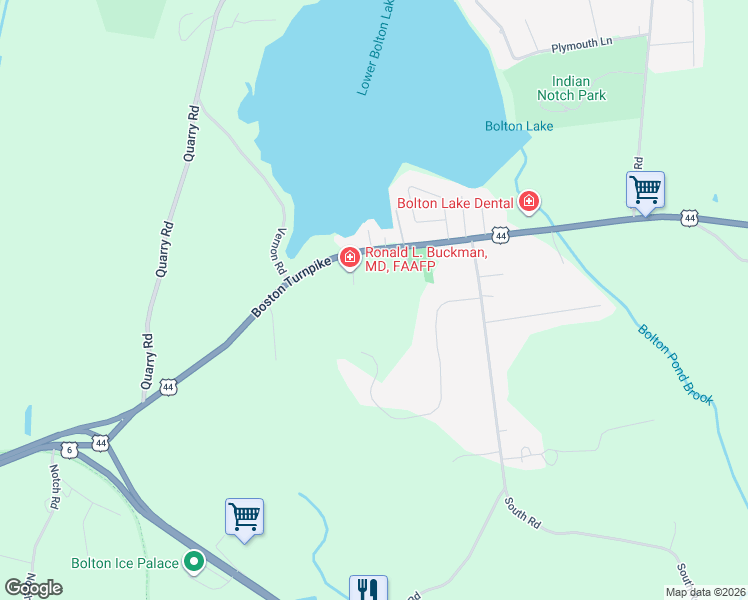 map of restaurants, bars, coffee shops, grocery stores, and more near 61 Stonehedge Lane in Bolton