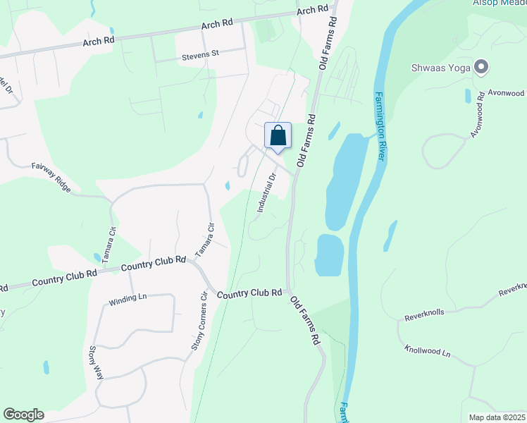 map of restaurants, bars, coffee shops, grocery stores, and more near 30 Industrial Drive in Avon