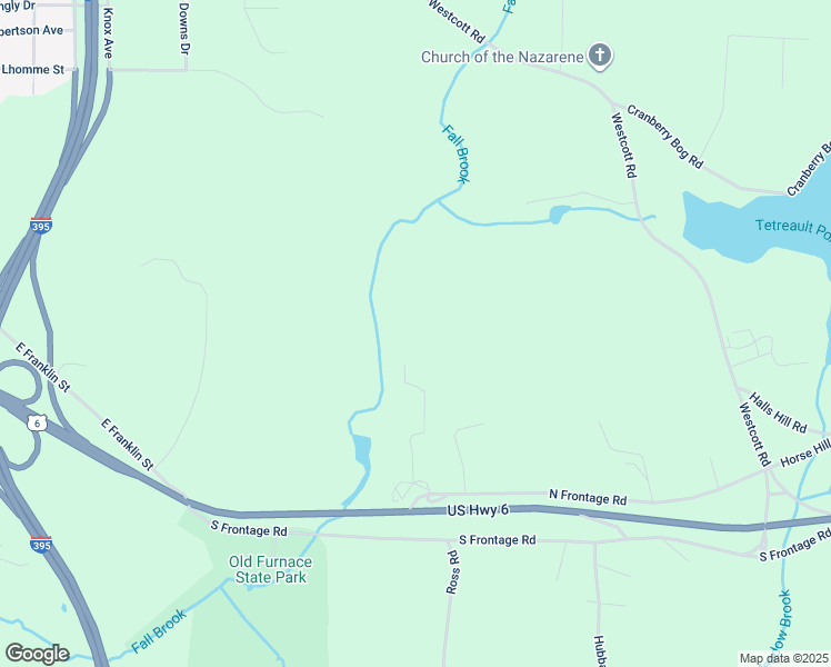 map of restaurants, bars, coffee shops, grocery stores, and more near 12 North Frontage Road in Killingly