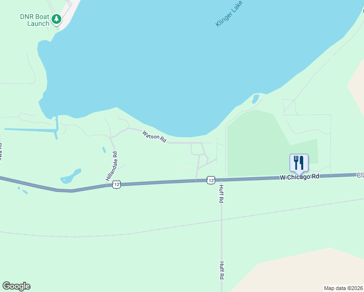 map of restaurants, bars, coffee shops, grocery stores, and more near 20854 Watson Road in White Pigeon