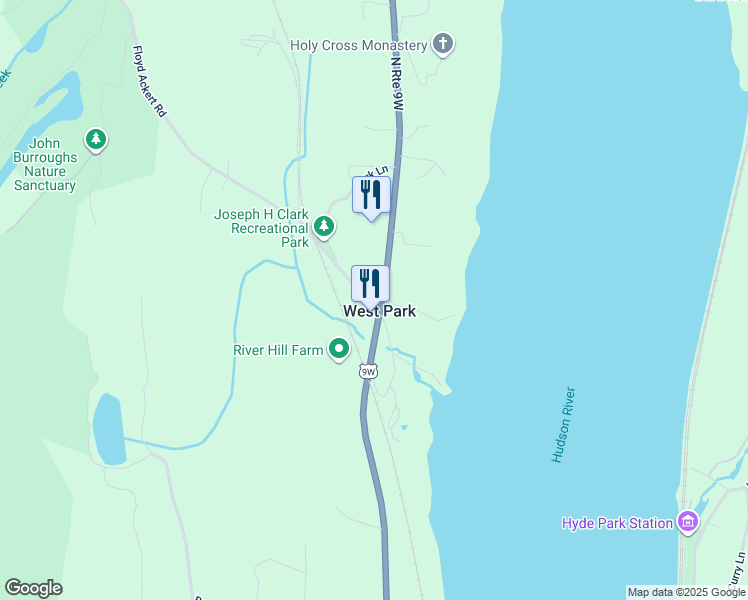 map of restaurants, bars, coffee shops, grocery stores, and more near in West Park