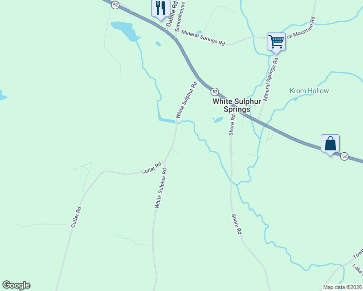 map of restaurants, bars, coffee shops, grocery stores, and more near 71 White Sulphur Road in Swan Lake