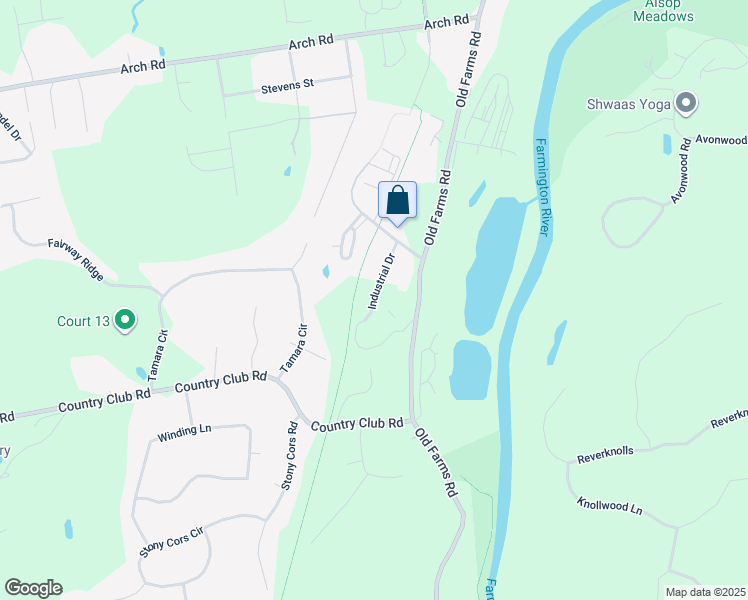map of restaurants, bars, coffee shops, grocery stores, and more near 30 Industrial Drive in Avon