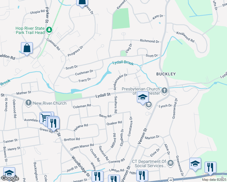 map of restaurants, bars, coffee shops, grocery stores, and more near 9 Saulters Road in Manchester