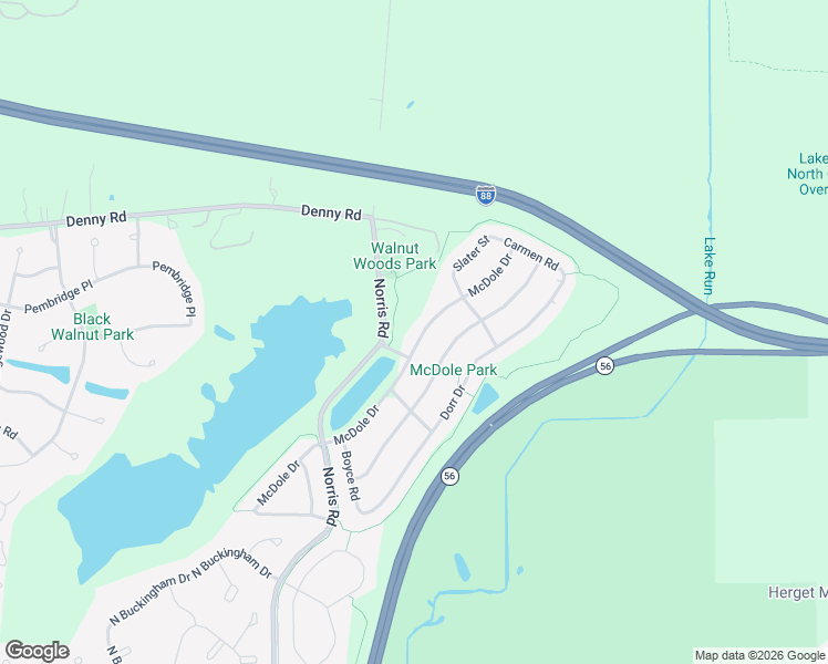 map of restaurants, bars, coffee shops, grocery stores, and more near 1272 McDole Drive in Sugar Grove