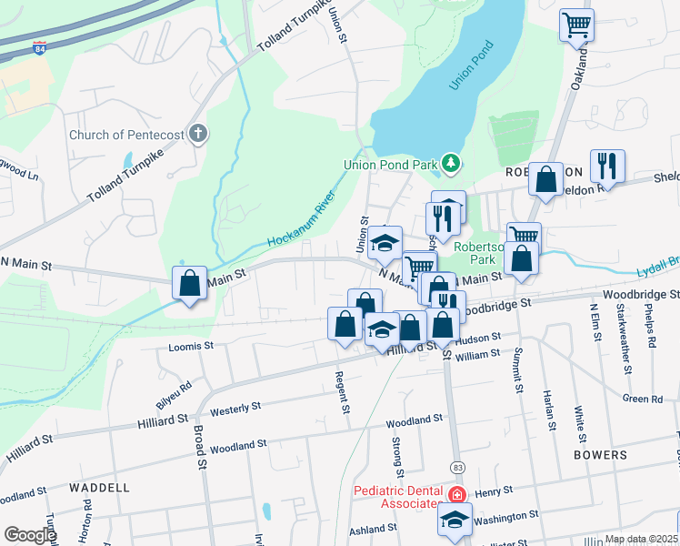 map of restaurants, bars, coffee shops, grocery stores, and more near in Manchester