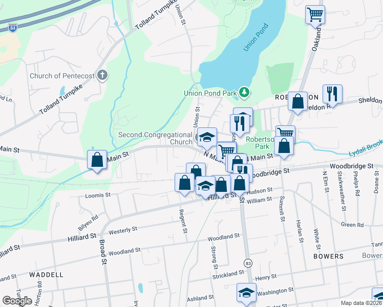 map of restaurants, bars, coffee shops, grocery stores, and more near in Manchester