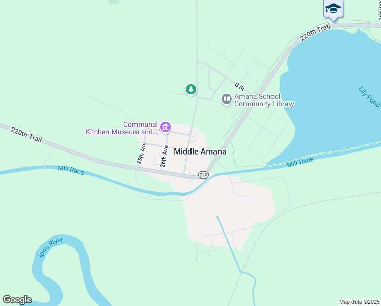 map of restaurants, bars, coffee shops, grocery stores, and more near 1010-1012 U Avenue in Middle Amana