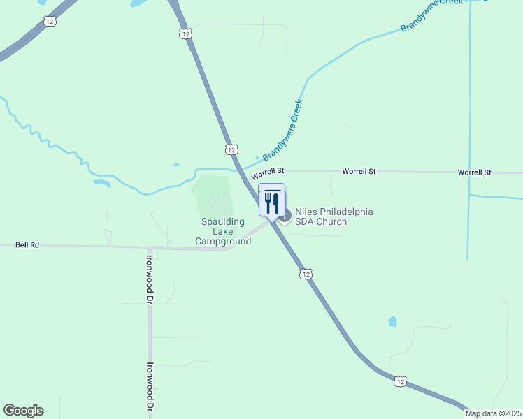 map of restaurants, bars, coffee shops, grocery stores, and more near 33407 U.S. 12 in Niles