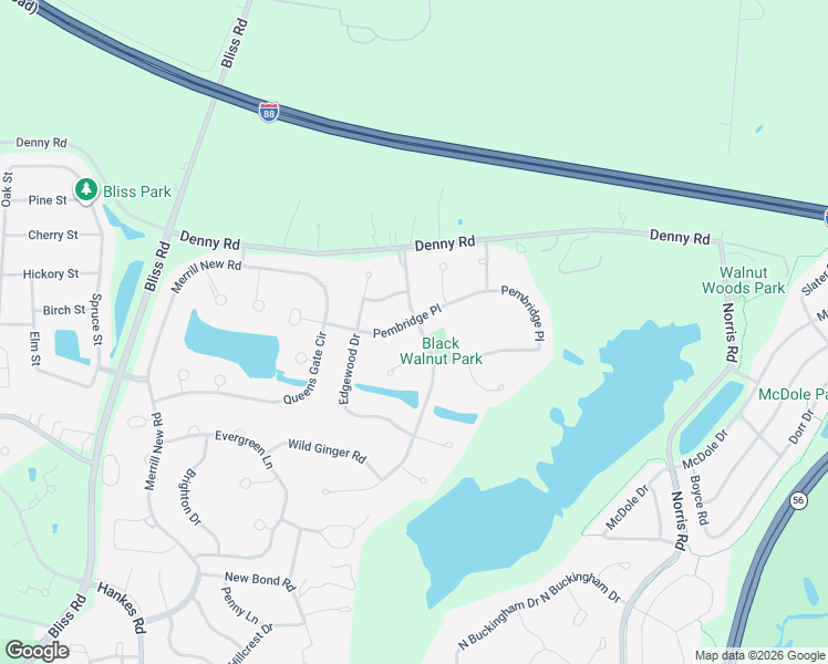 map of restaurants, bars, coffee shops, grocery stores, and more near 925 Black Walnut Drive in Sugar Grove