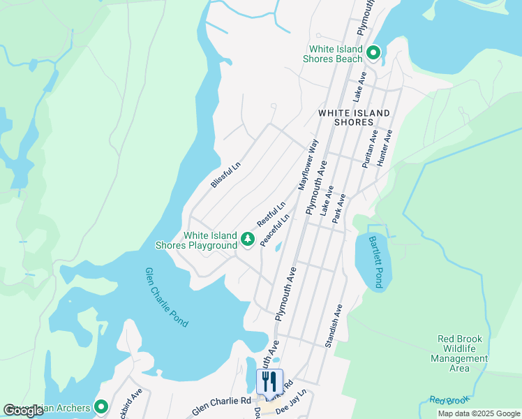 map of restaurants, bars, coffee shops, grocery stores, and more near 22 Repose Lane in Wareham