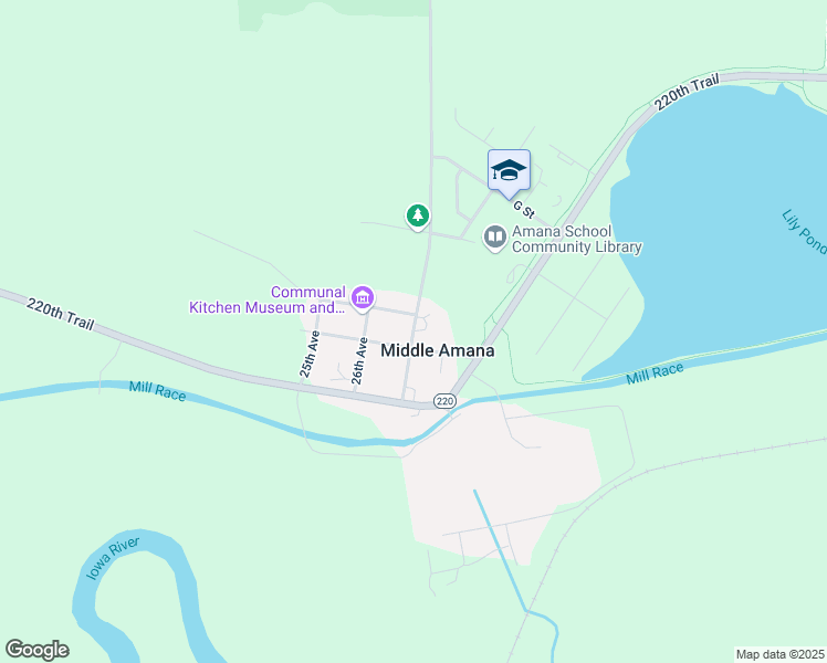map of restaurants, bars, coffee shops, grocery stores, and more near 1010 U Avenue in Middle Amana