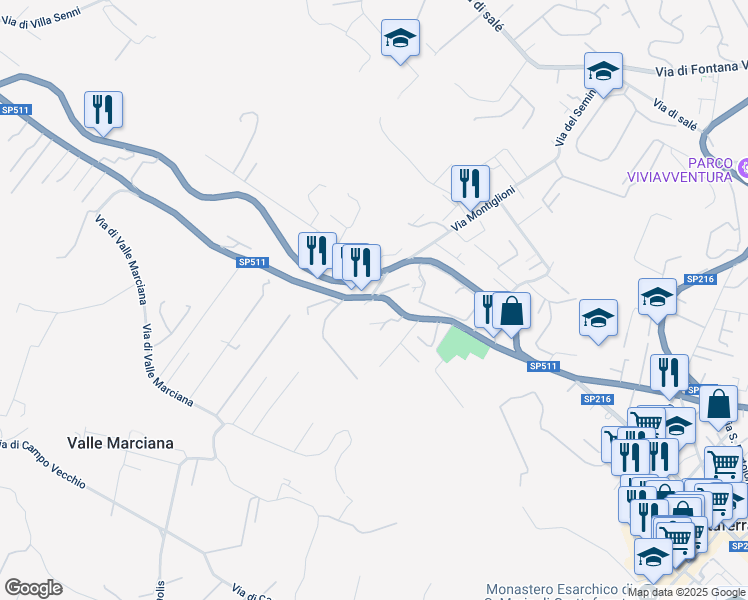 map of restaurants, bars, coffee shops, grocery stores, and more near 6 Via Anagnina in Grottaferrata