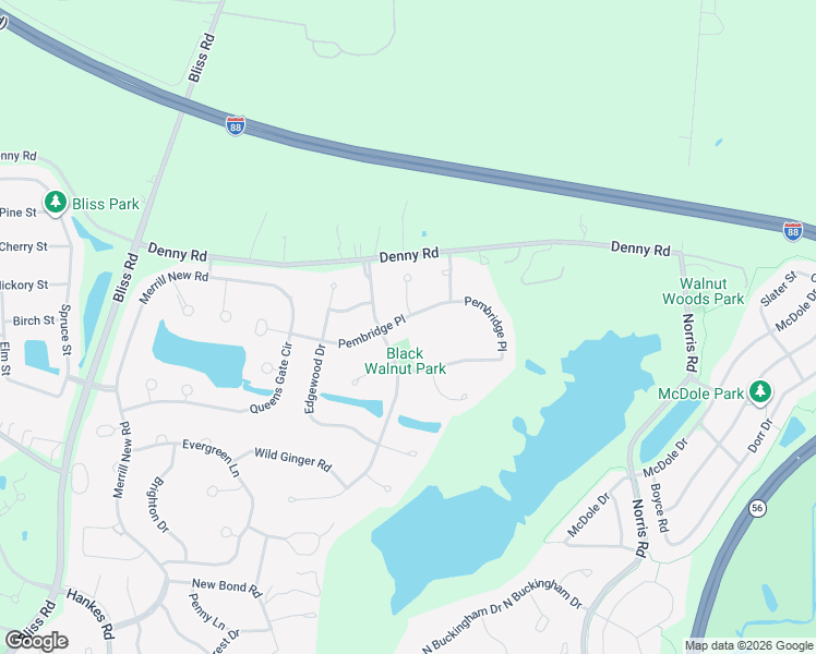 map of restaurants, bars, coffee shops, grocery stores, and more near 964 Pembridge Place in Sugar Grove