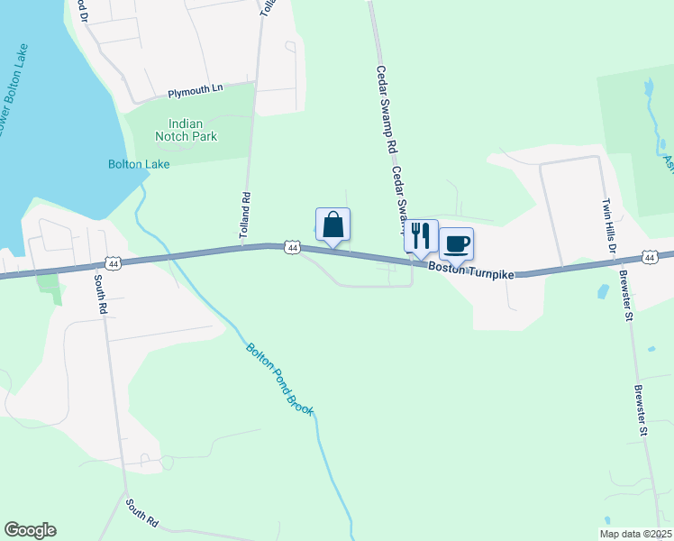 map of restaurants, bars, coffee shops, grocery stores, and more near 16 Old Coventry Road in Bolton