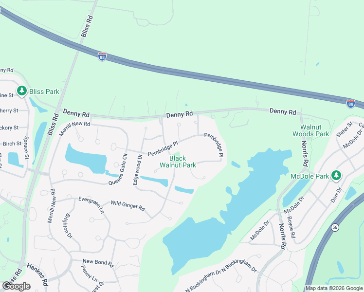 map of restaurants, bars, coffee shops, grocery stores, and more near 964 Pembridge Place in Sugar Grove