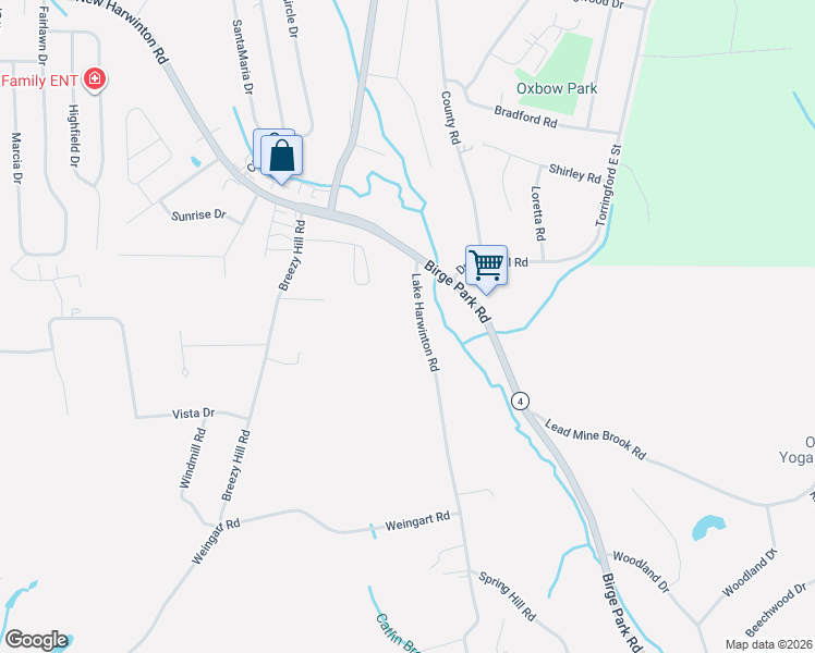 map of restaurants, bars, coffee shops, grocery stores, and more near 147 Lake Harwinton Road in Harwinton