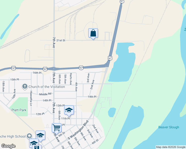 map of restaurants, bars, coffee shops, grocery stores, and more near 1500-1598 2nd Ave in Camanche
