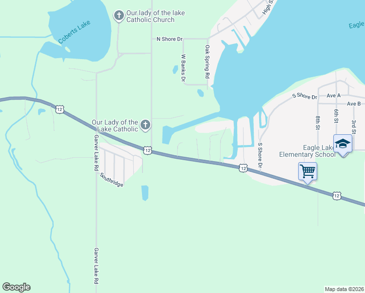 map of restaurants, bars, coffee shops, grocery stores, and more near 69007 Eagle Cove Court in Edwardsburg