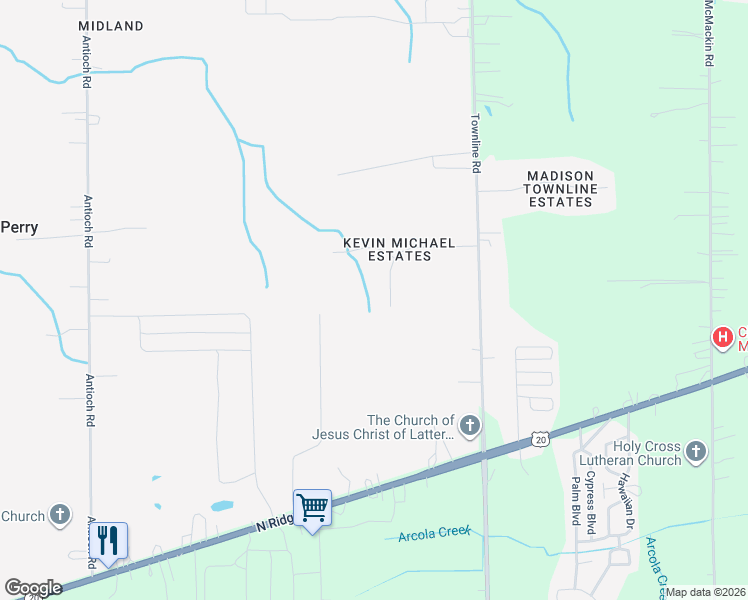 map of restaurants, bars, coffee shops, grocery stores, and more near 2810 Joseph Lane in Perry