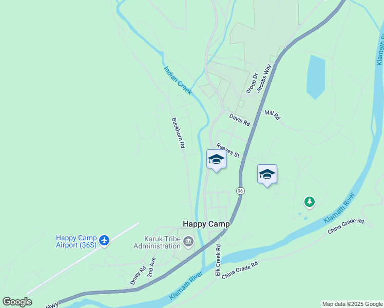 map of restaurants, bars, coffee shops, grocery stores, and more near 330 Live Oak Drive in Happy Camp