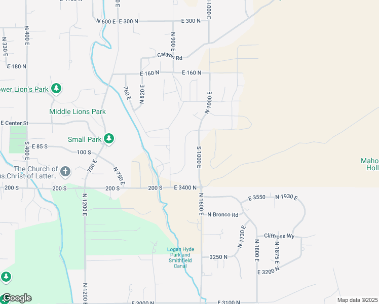 map of restaurants, bars, coffee shops, grocery stores, and more near 94 South 950 East in Hyde Park
