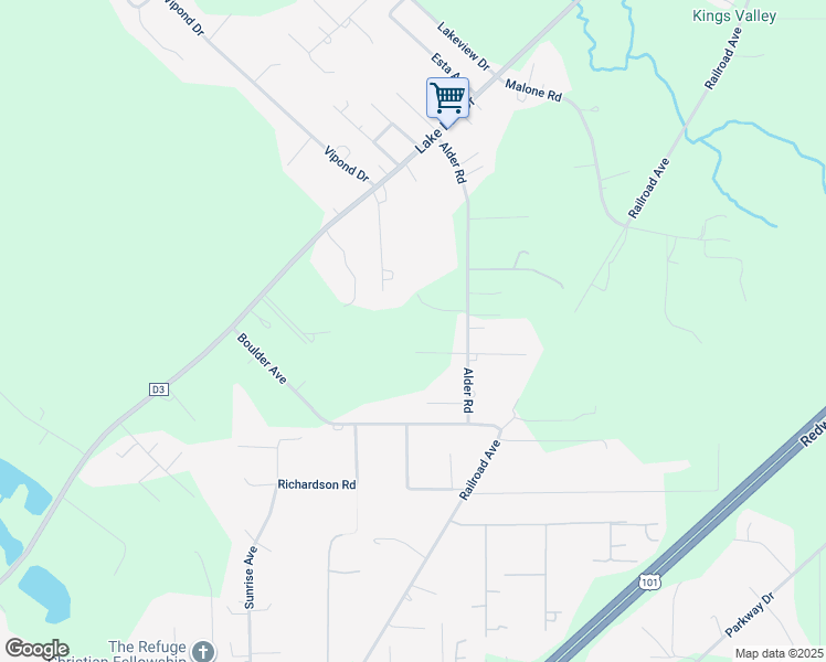 map of restaurants, bars, coffee shops, grocery stores, and more near 100 Autumn Cove in Crescent City