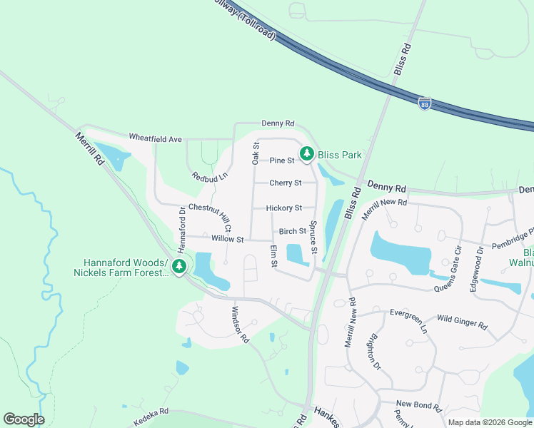 map of restaurants, bars, coffee shops, grocery stores, and more near 611 Hickory Street in Sugar Grove